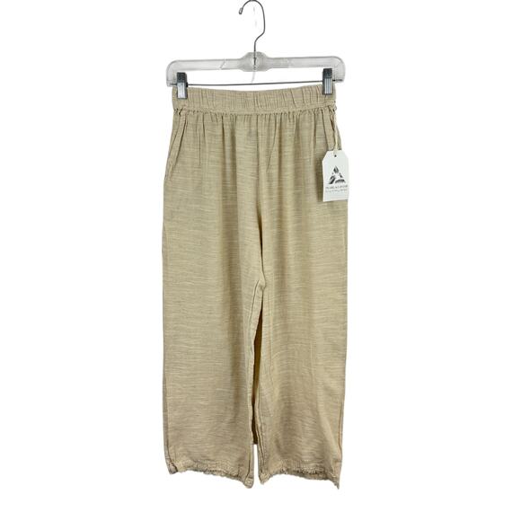 NWT Pearl & Caviar Linen Blend Pull On Pants XS/S Casual Resort Easy - Picture 1 of 6